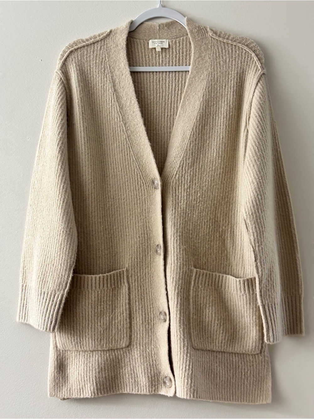 Gentle Fawn Ribbed Cream Open-Front Cardigan - Picture 3 of 9